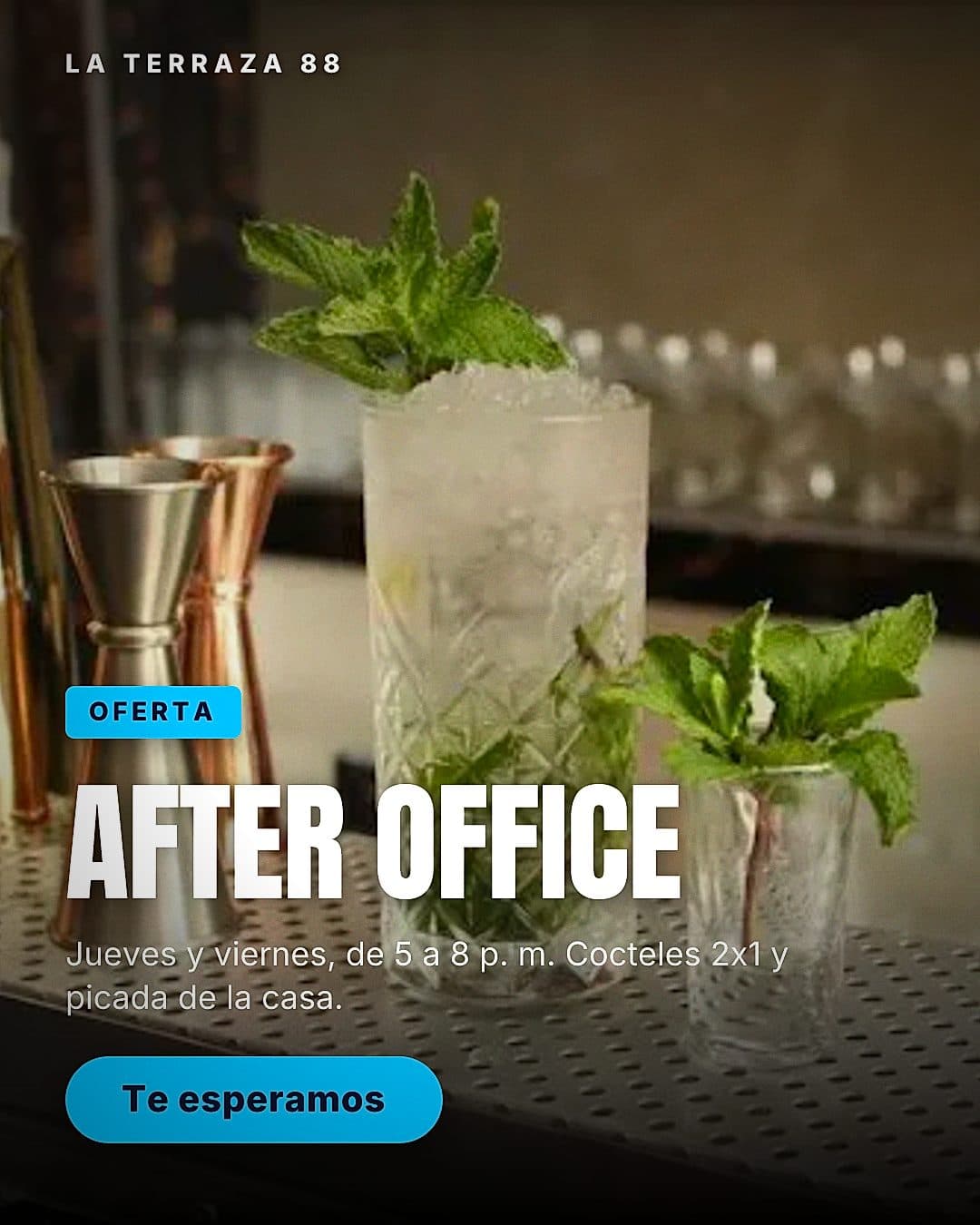 Afiche del after office creado por el asistente