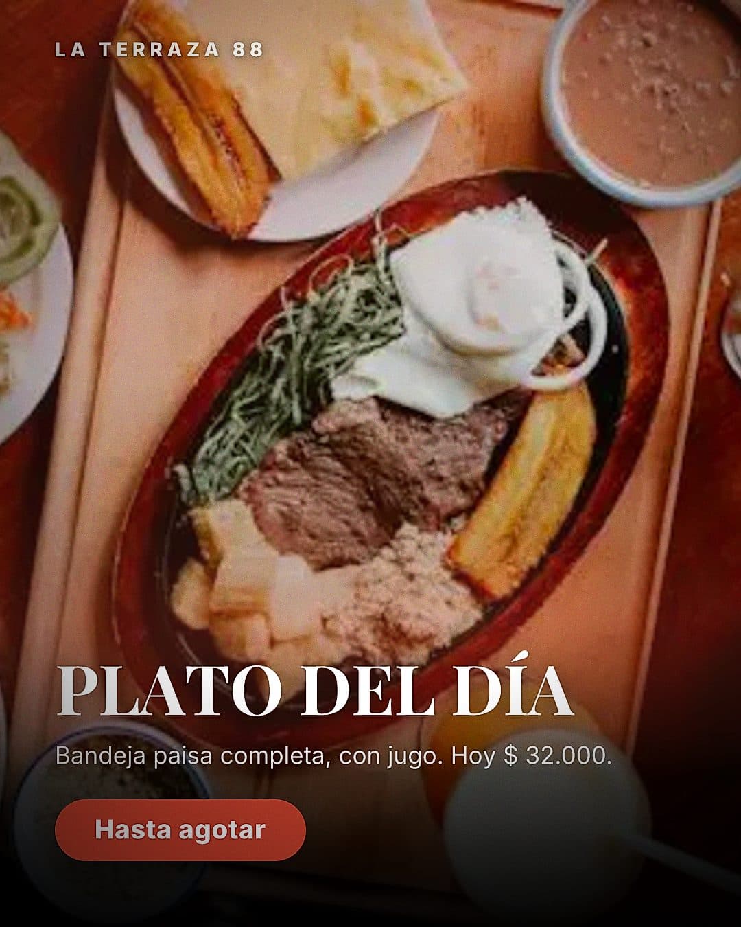 Afiche del plato del día creado por el producto
